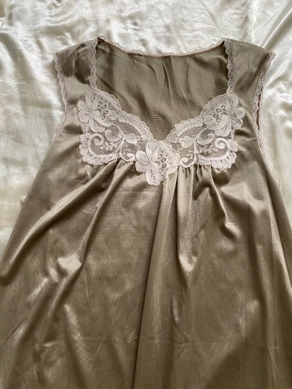 Vintage Vanity Fairy Champagne Lace Half Slip Boho Romantic Small